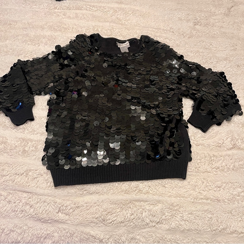 Vintage black sequins sweater L Statements